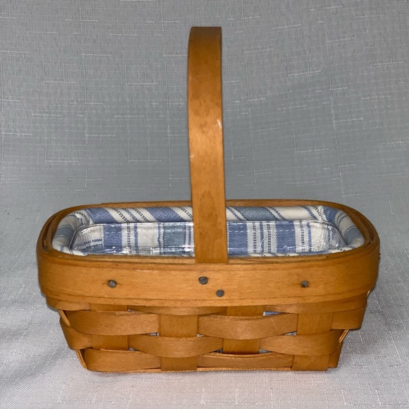 🆕 Longaberger Vintage Parsley Basket COttagecore Cloth Liner Plastic Protector - Picture 4 of 15